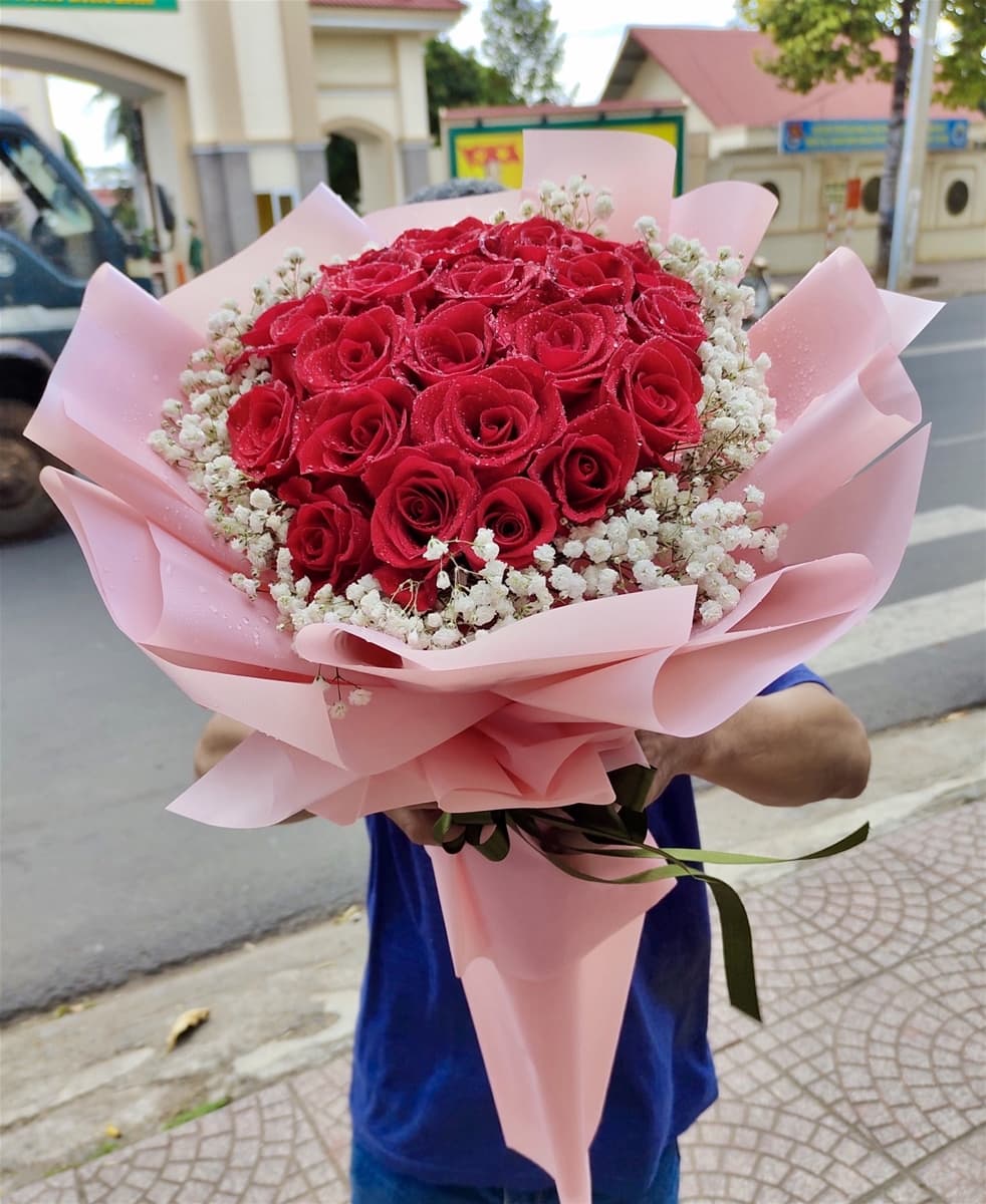 HB10 - bó hồng đỏ đẹp tại Hồ Chí Minh