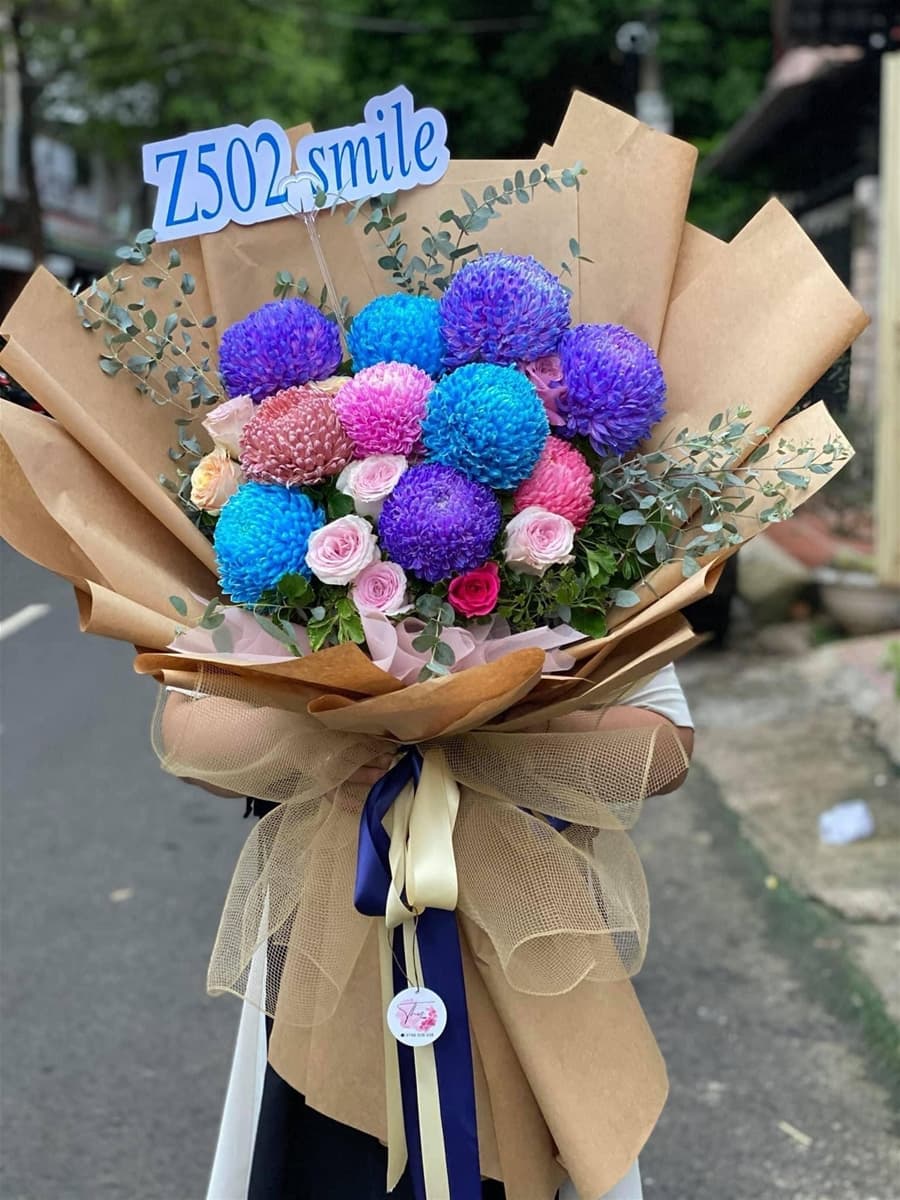 Bó hoa cúc mẫu đơn tặng Mẹ giao ở Hồ Chí Minh - HM12
