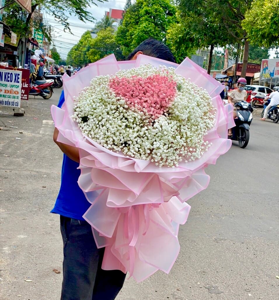 Bó hoa baby hình trái tim ở Hồ Chí Minh - HB24